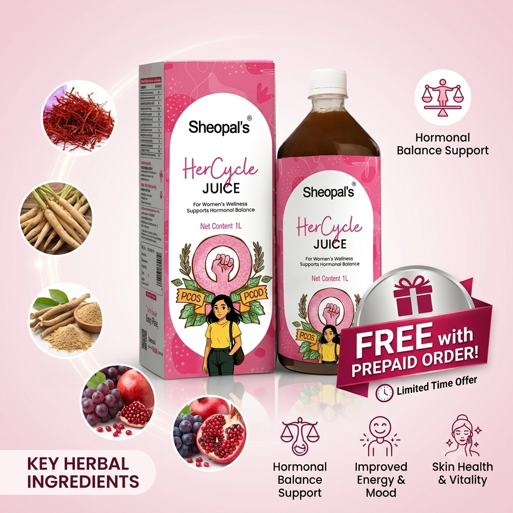 HerCycle Juice with Ashoka Chhal & Daruharidra | Ayurvedic Herbal Juice for Women | 1L